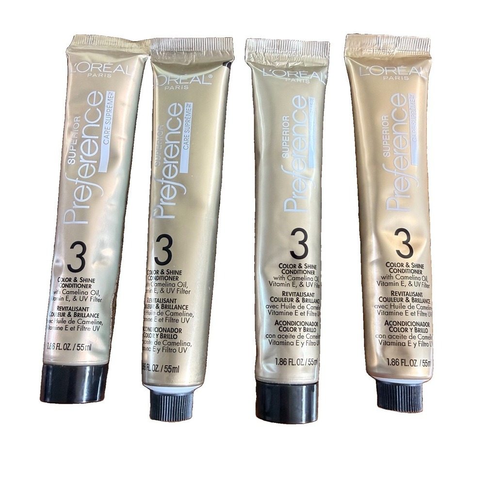 Lot of 4 Loreal Superior Preference 3 Color & Shine Conditioner 1.86 oz each